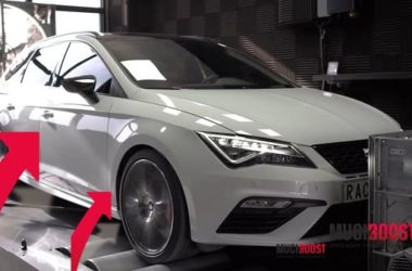 Seat Leon Cupra 2.0 TFSI dyno graph with MuchBoost MQB IS38 hybrid turbo reaching 505 HP and 587 Nm