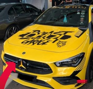 Mercedes A35 dyno graph with MuchBoost M260 hybrid turbo upgrade reaching 401 wheel horsepower